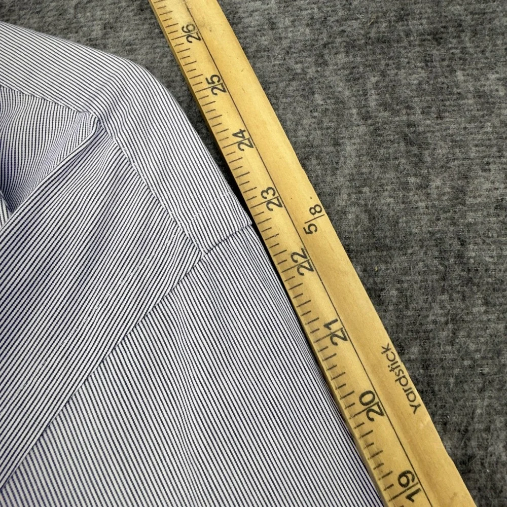 Polo Ralph Lauren Andrew Classic Fit Mens L Blue Stripe Cotton Button Up Shirt